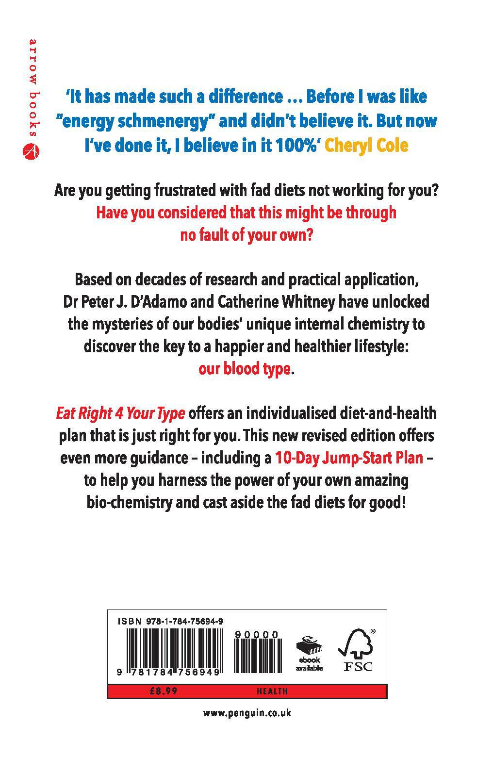 Rückseitencover Eat Right 4 Your Type