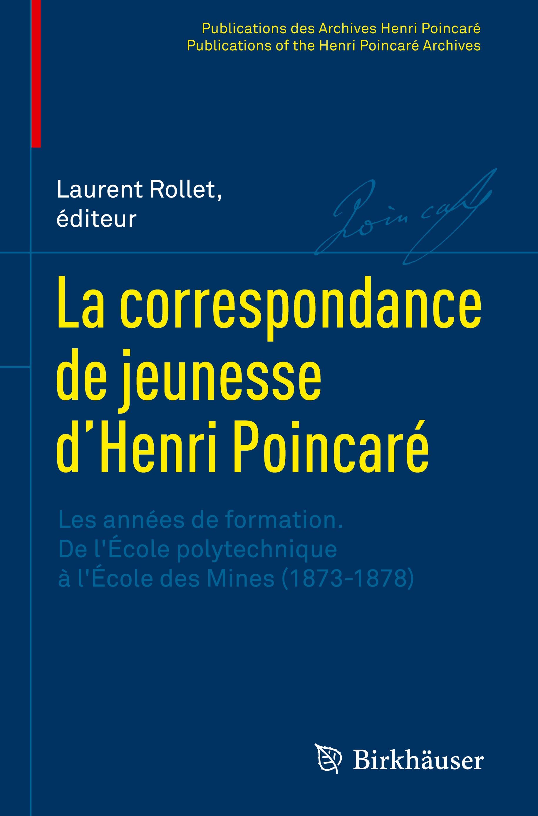 Vorderes Coverbild La correspondance de jeunesse d'Henri Poincaré