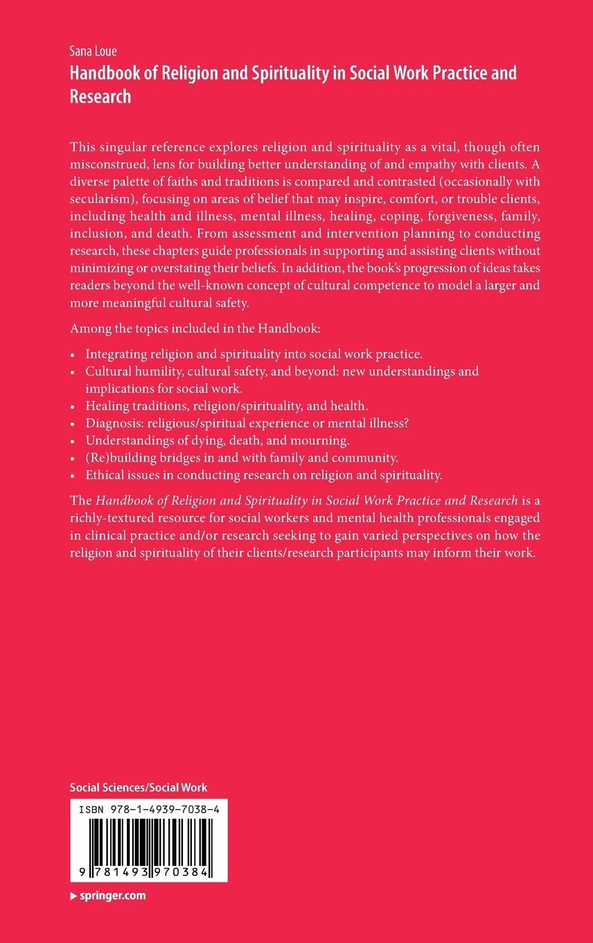 Rückseitencover Handbook of Religion and Spirituality in Social Work Practice and Research