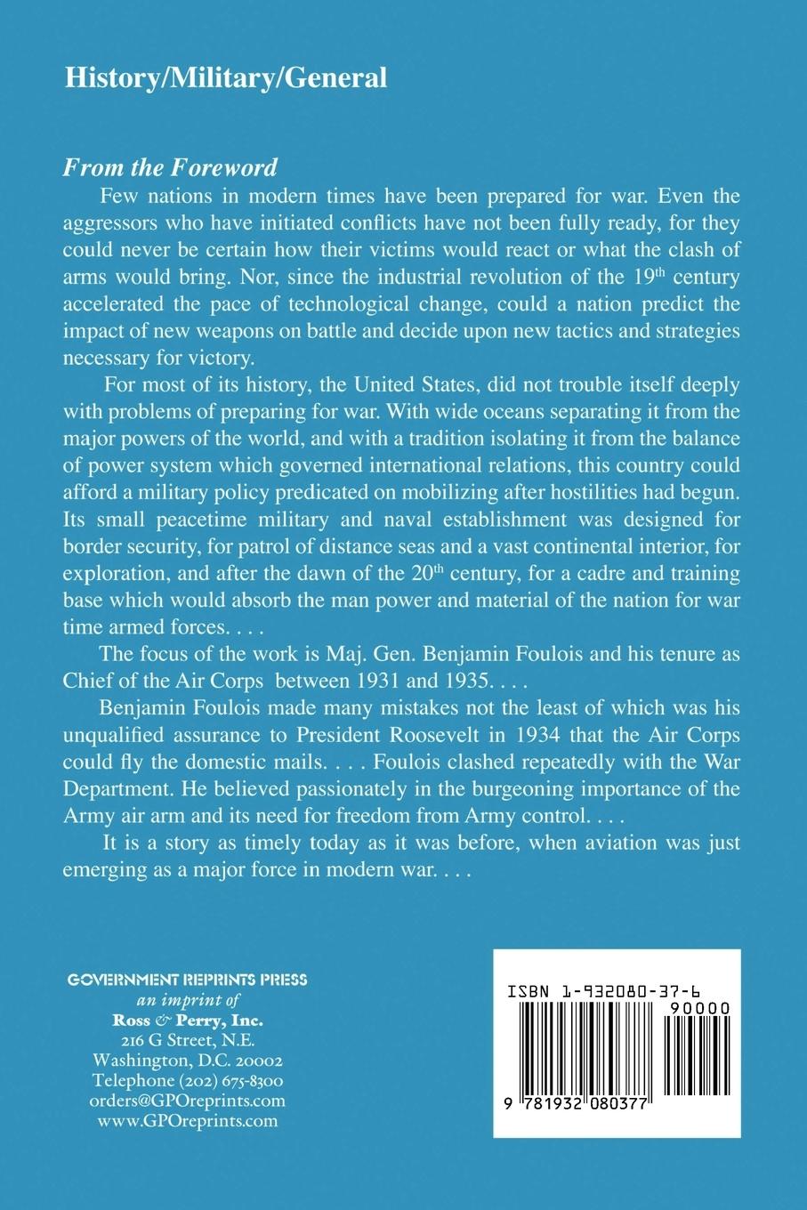 Rückseitencover Foulois and the U. S. Army Air Corps