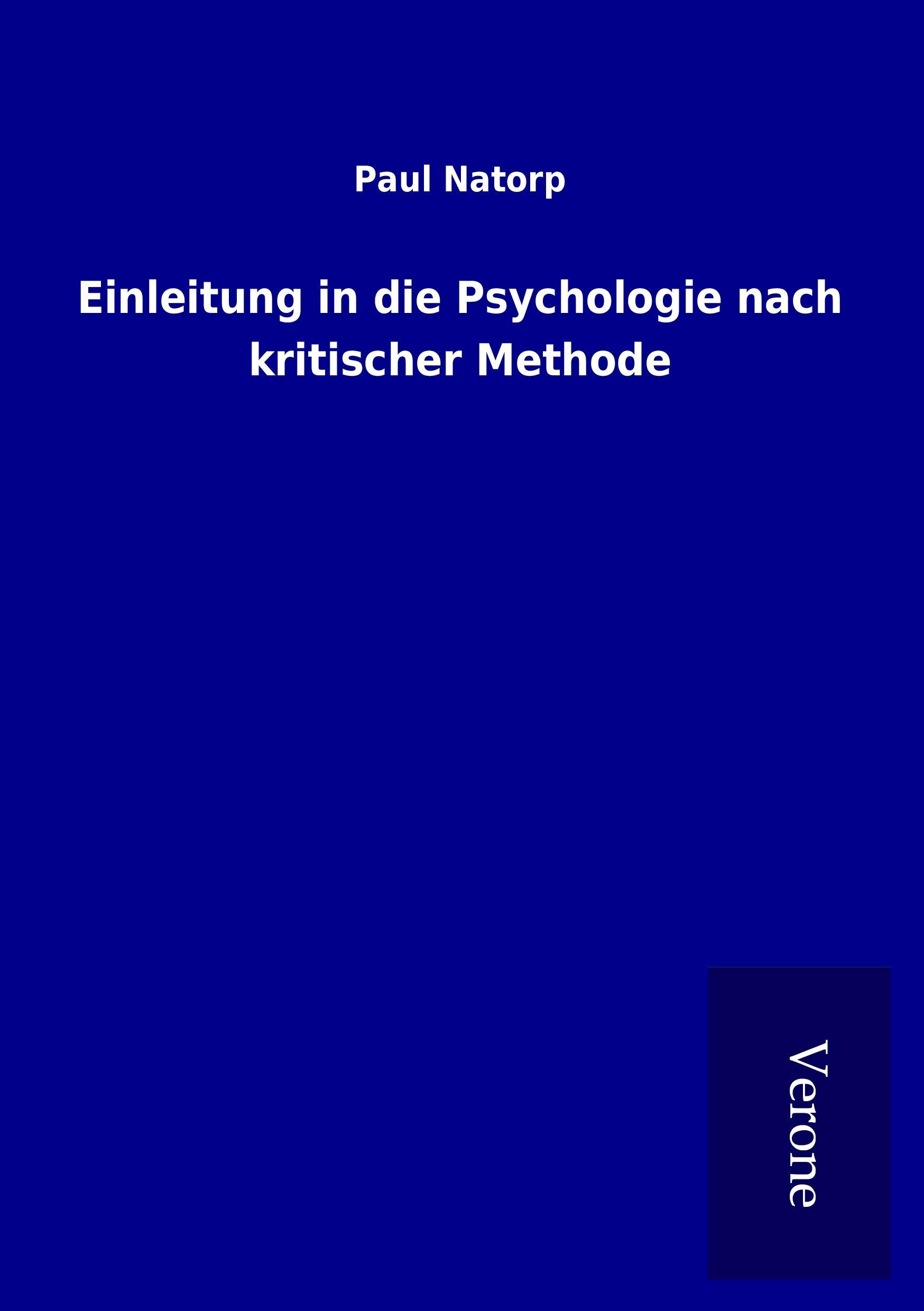 Vorderes Coverbild Einleitung in die Psychologie nach kritischer Methode