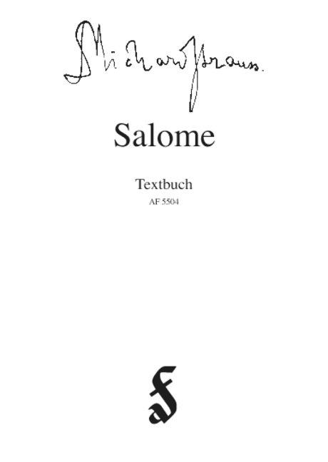 Vorderes Coverbild Salome. Libretto