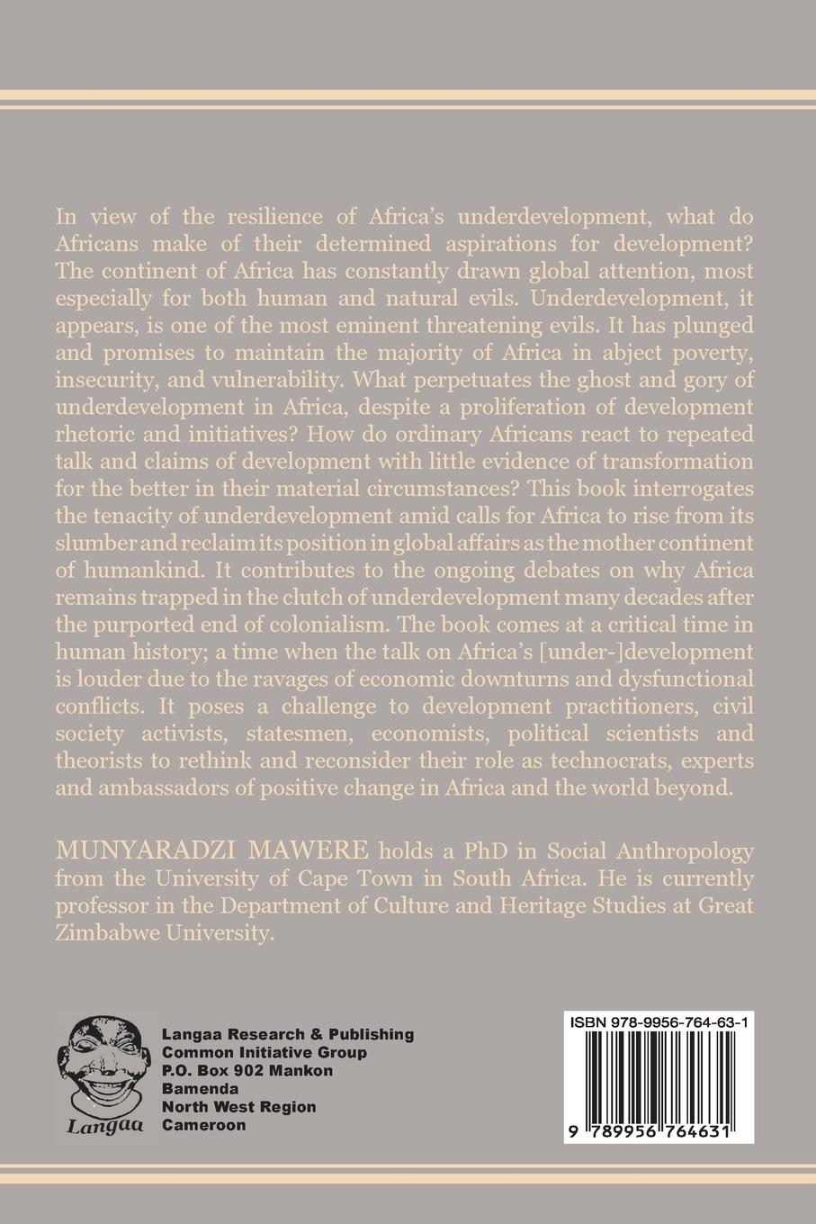 Rückseitencover Underdevelopment, Development and the Future of Africa