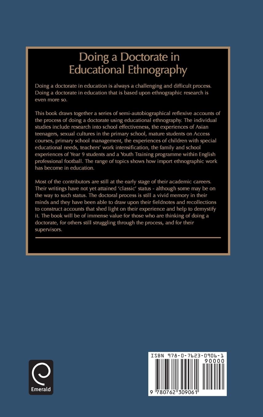 Rückseitencover Doing a Doctorate in Educational Ethnography