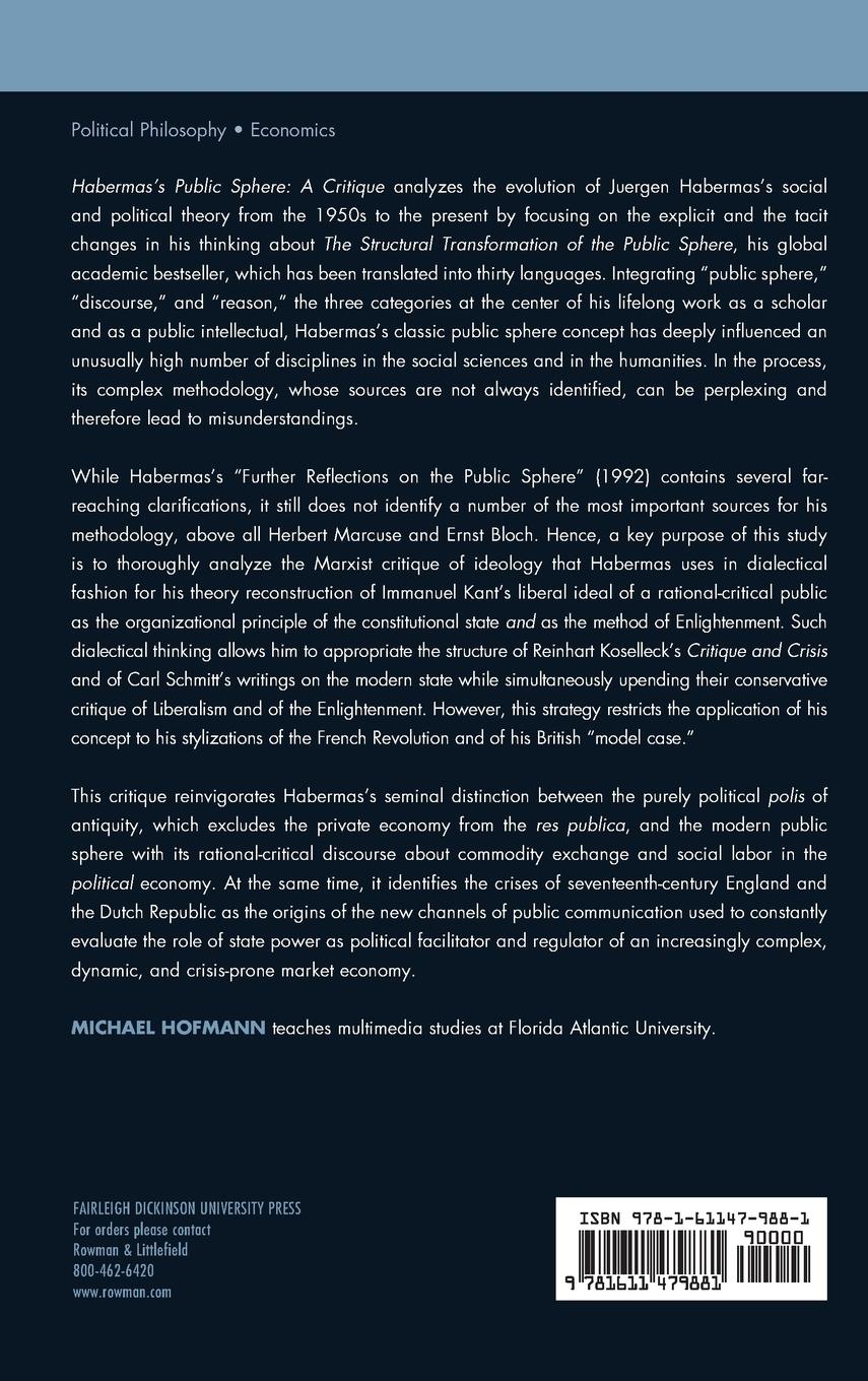 Rückseitencover Habermas's Public Sphere