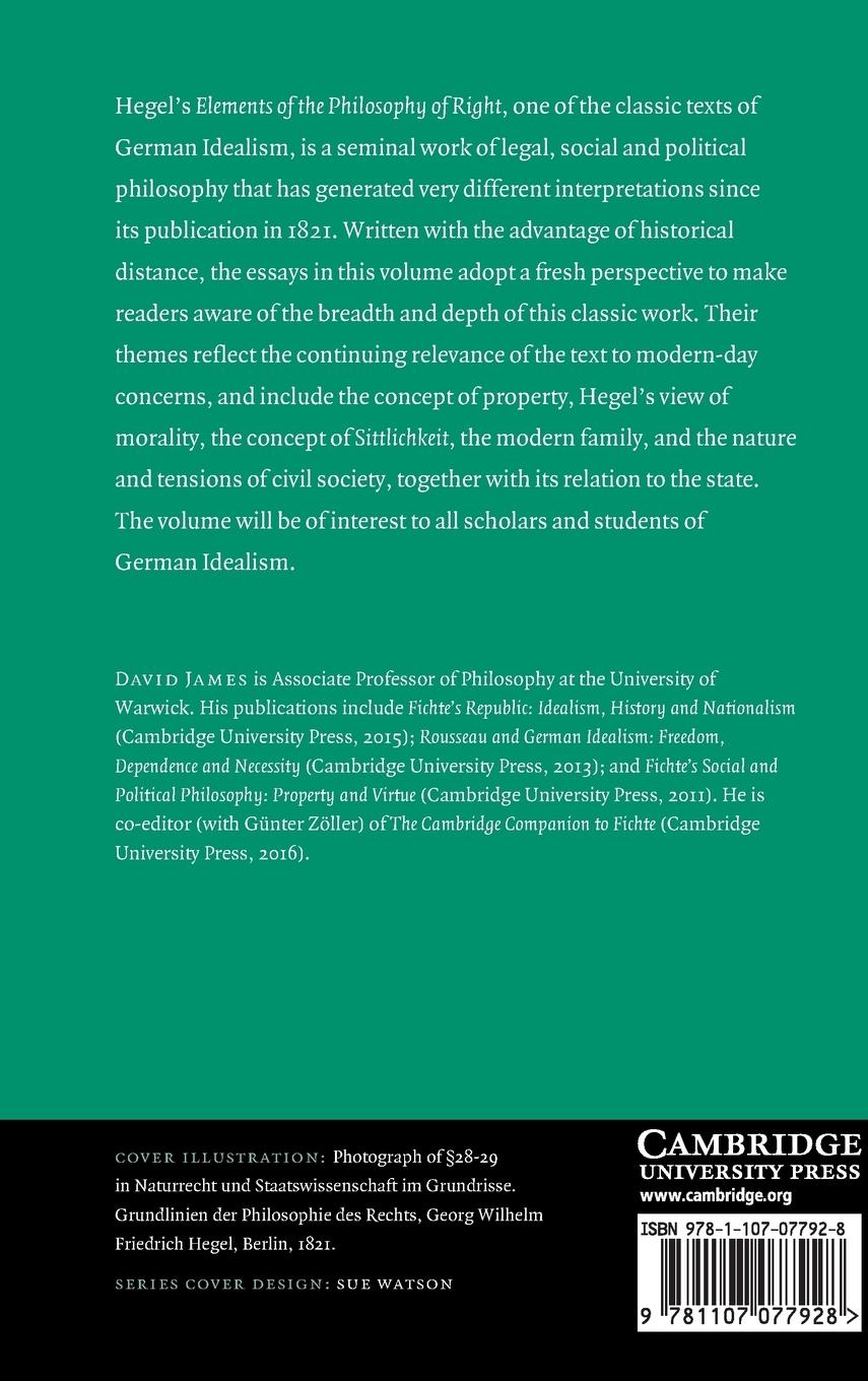 Rückseitencover Hegel's Elements of the Philosophy of Right