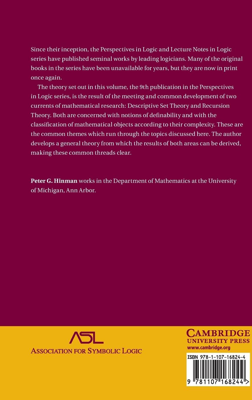 Rückseitencover Recursion-Theoretic Hierarchies