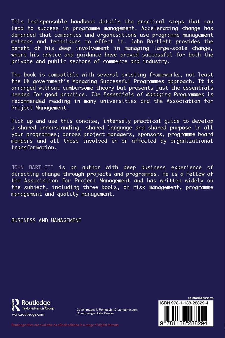 Rückseitencover The Essentials of Managing Programmes