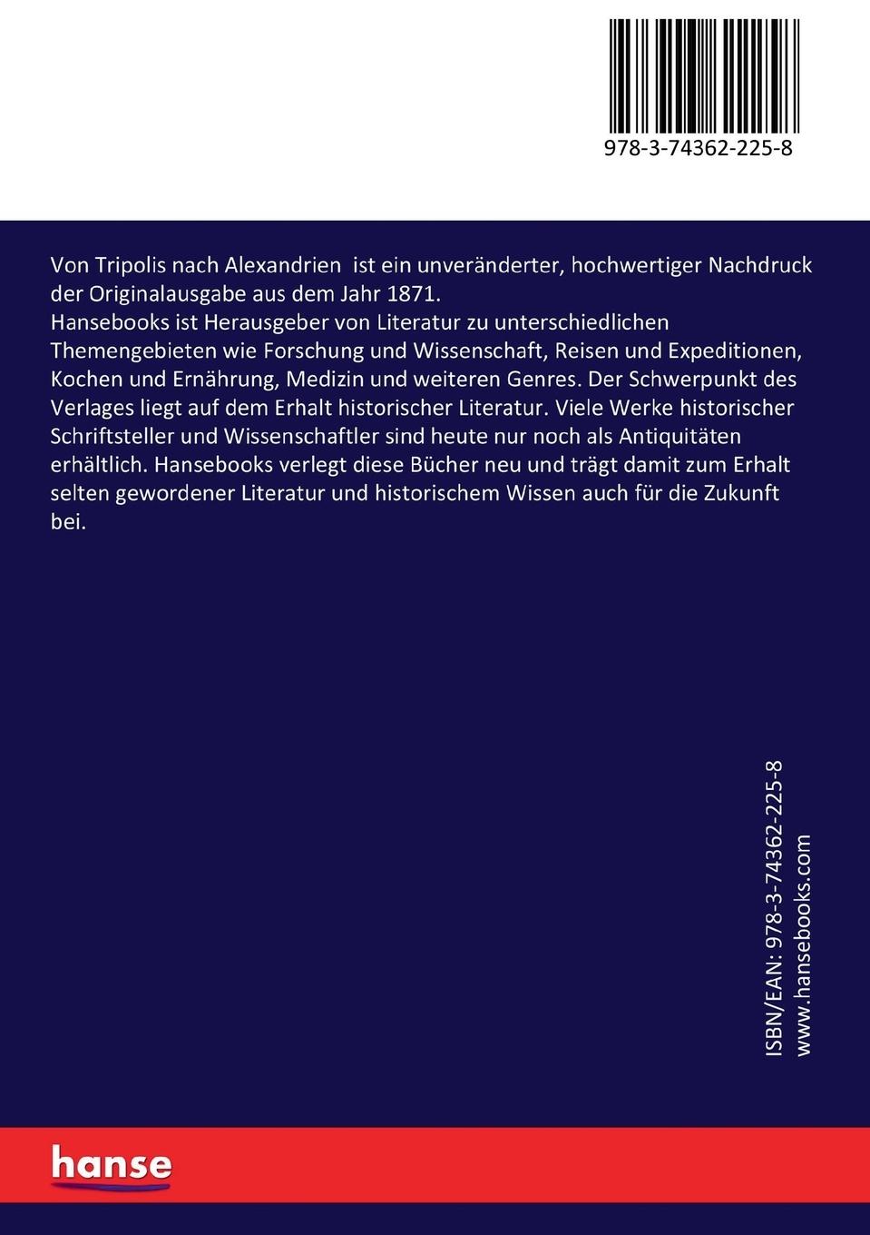 Rückseitencover Von Tripolis nach Alexandrien