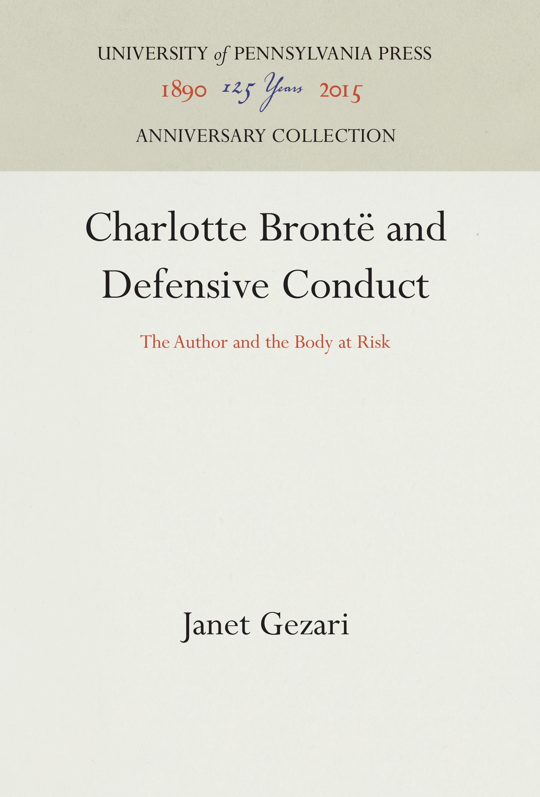 Vorderes Coverbild Charlotte Brontë and Defensive Conduct