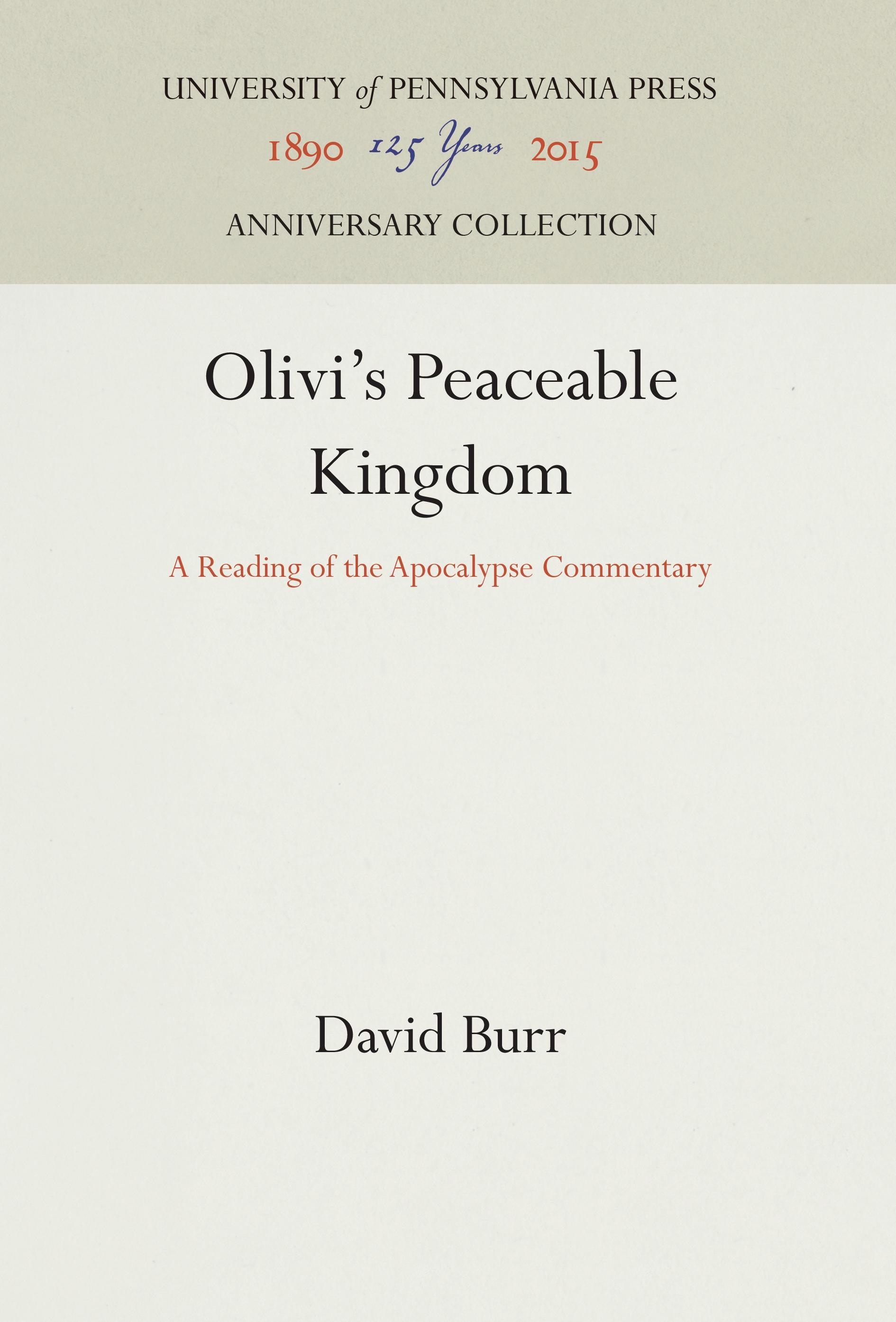 Vorderes Coverbild Olivi's Peaceable Kingdom