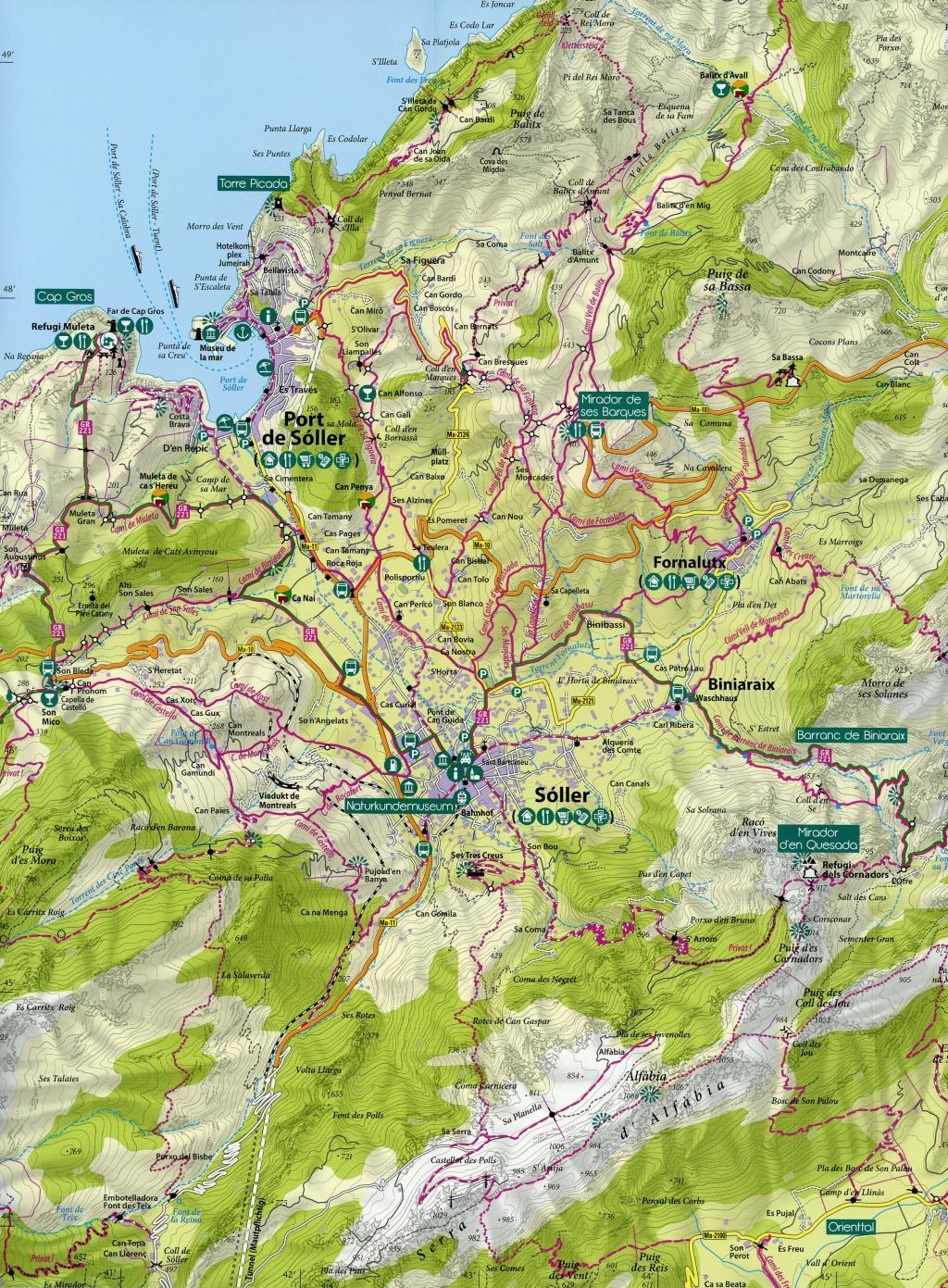 Beispielinhalt (Bild) Mallorca Wanderkarte 1:35.000 (Kartenset mit Nord + Süd-Blatt)