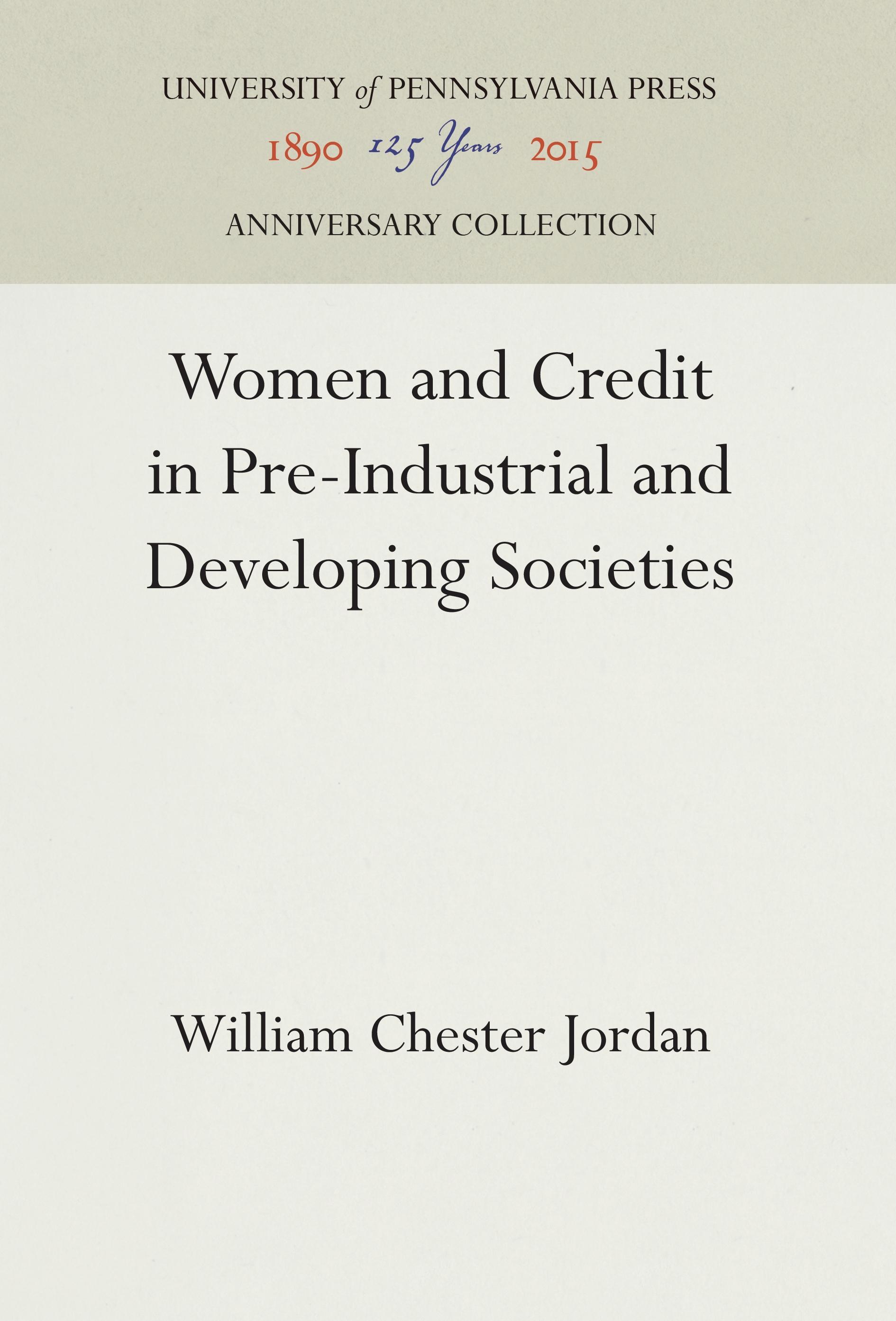 Vorderes Coverbild Women and Credit in Pre-Industrial and Developing Societies