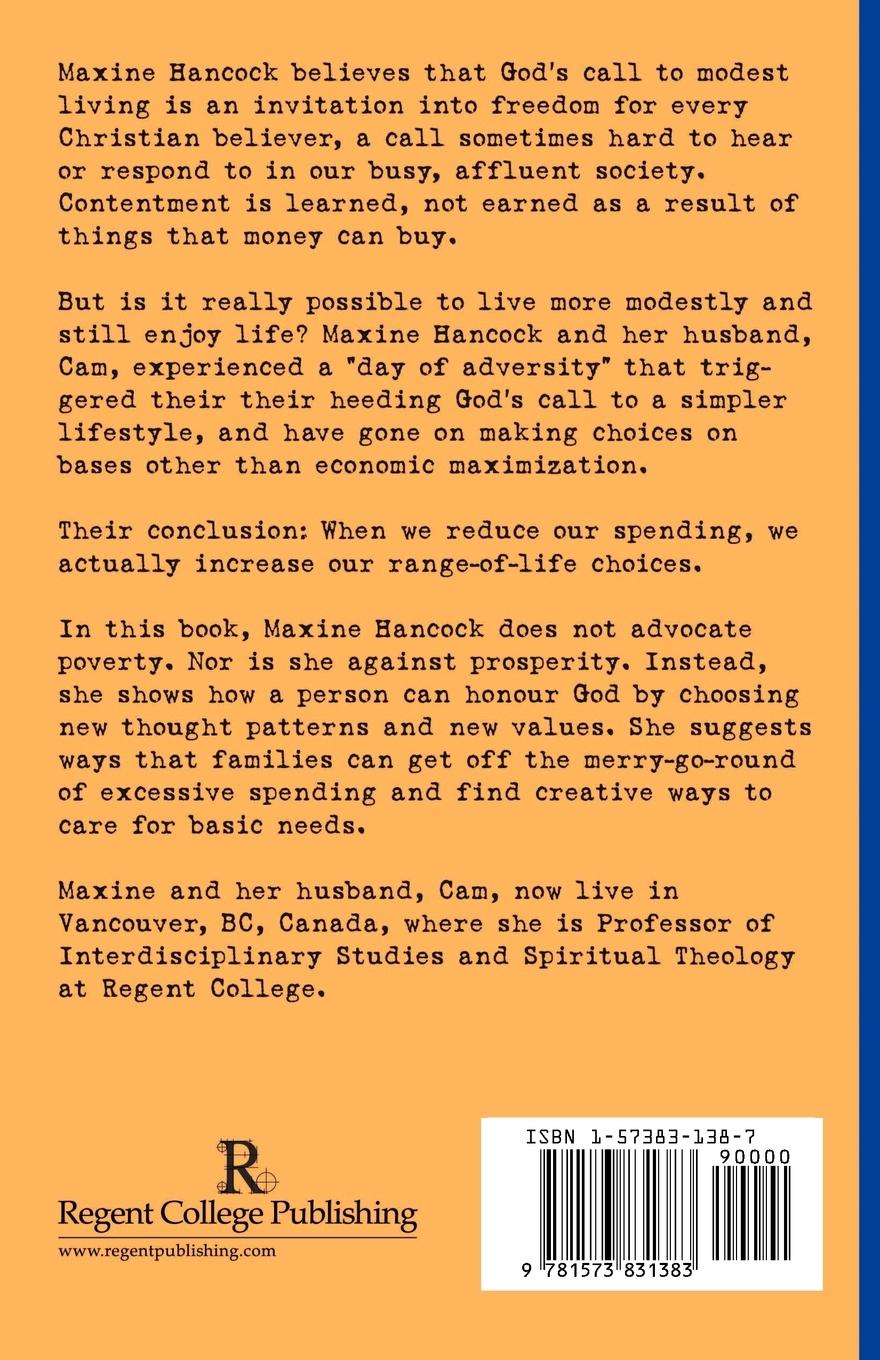 Rückseitencover Living on Less and Liking it More