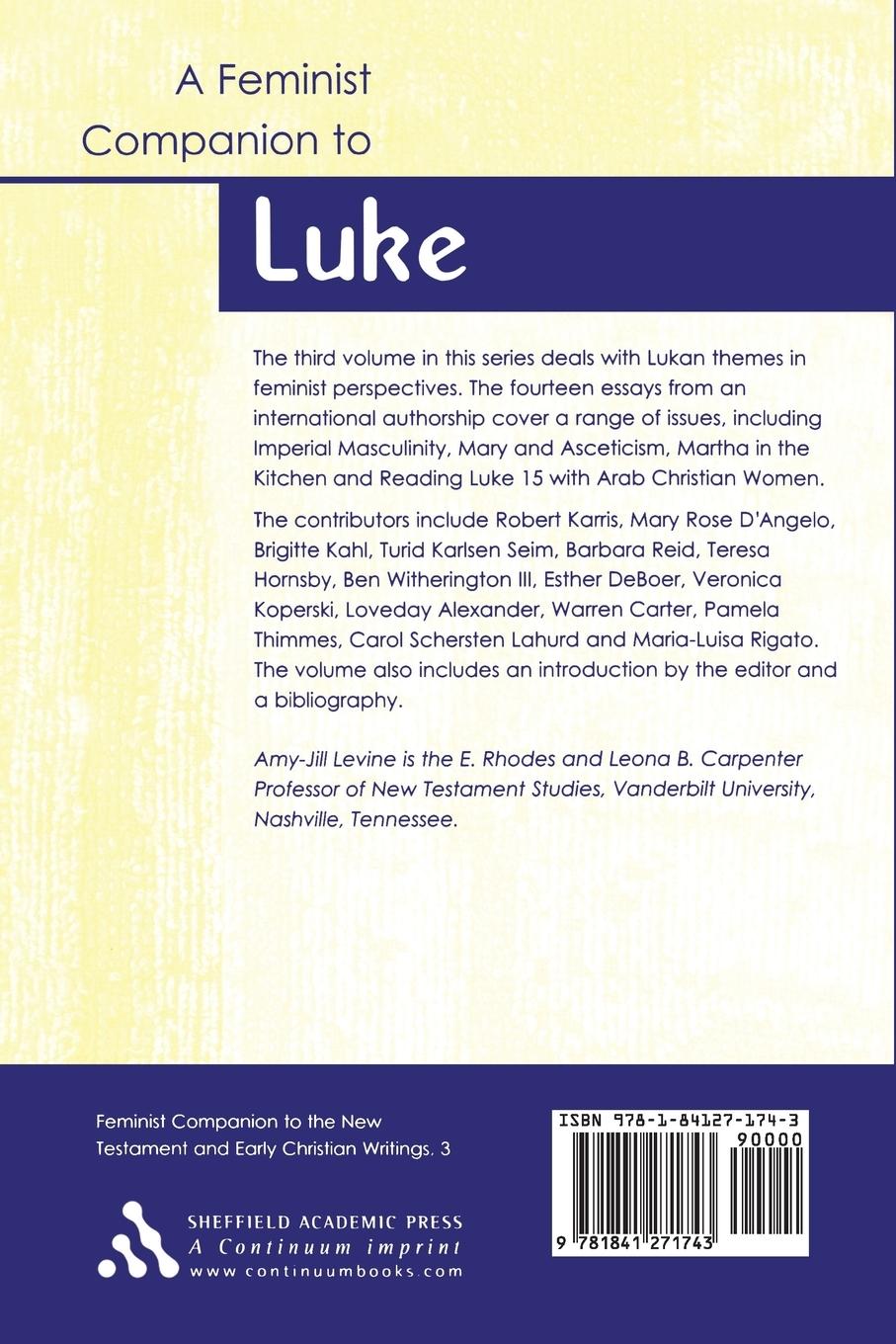Rückseitencover A Feminist Companion to Luke (Feminist Companion to the New Testament and Early Christian Writings)