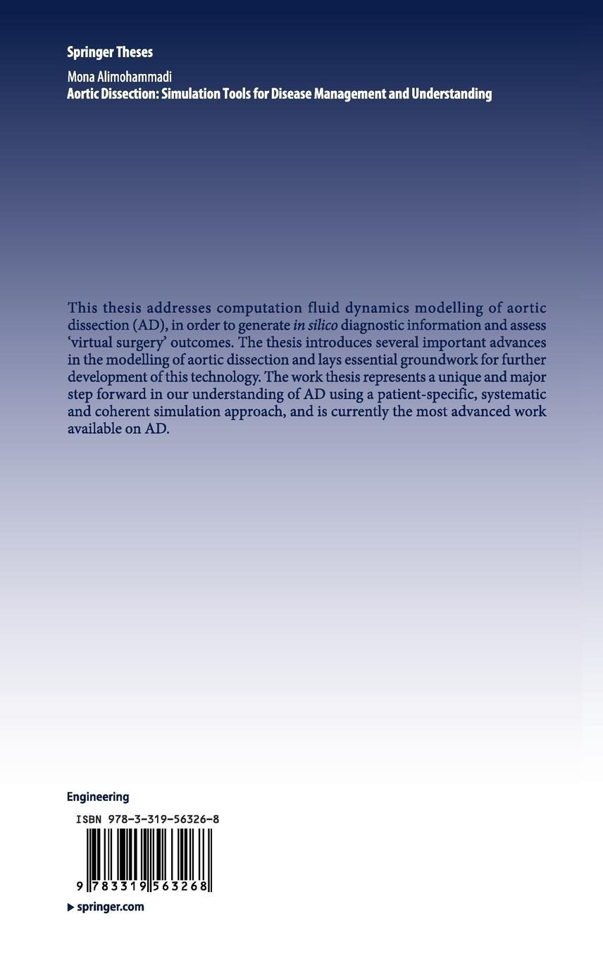 Rückseitencover Aortic Dissection: Simulation Tools for Disease Management and Understanding