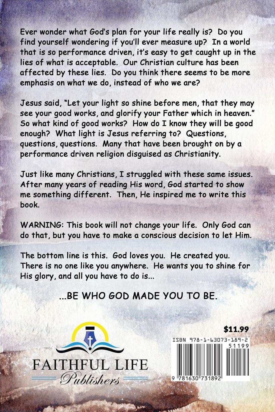 Rückseitencover Be Who God Made You To Be