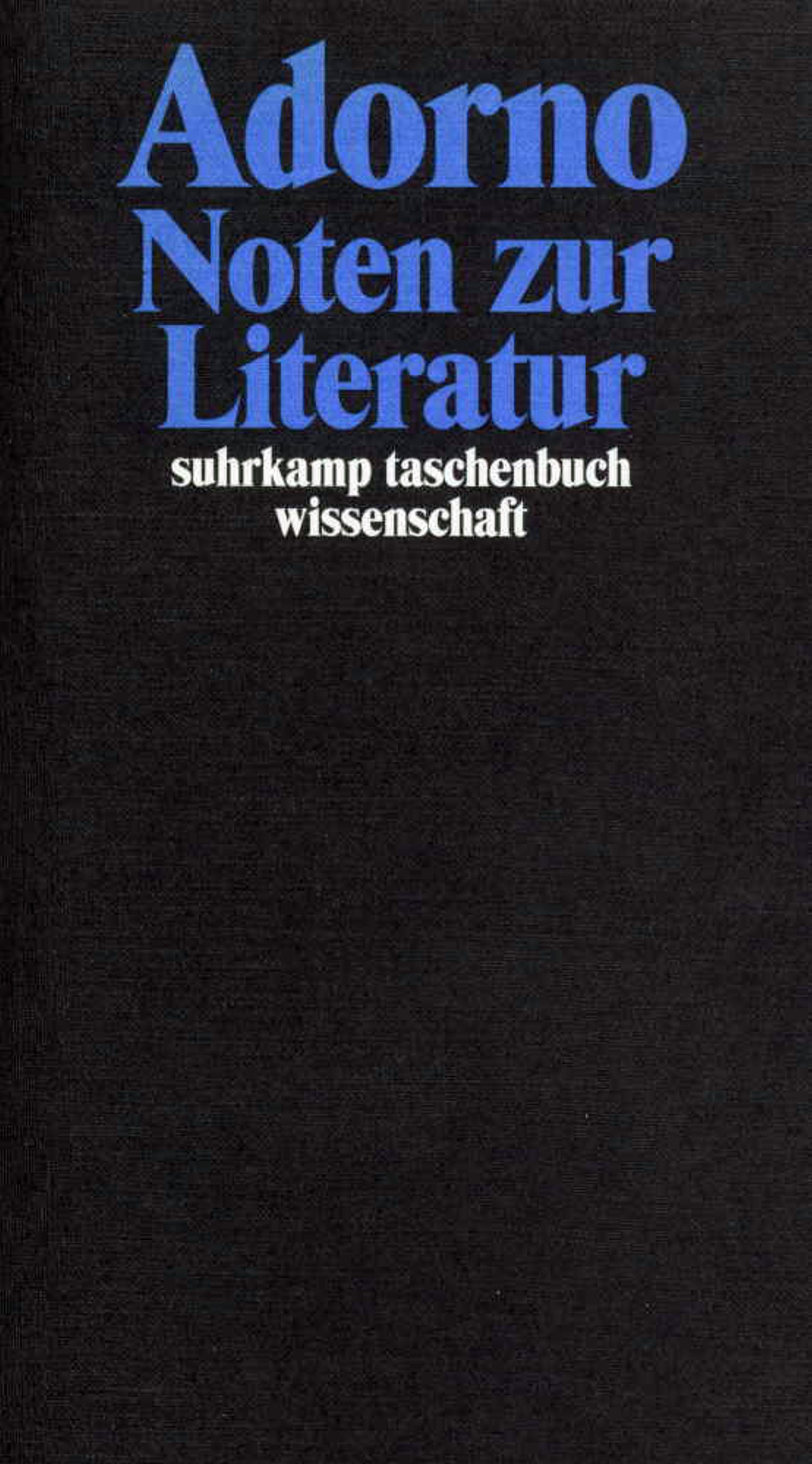 Vorderes Coverbild Noten zur Literatur