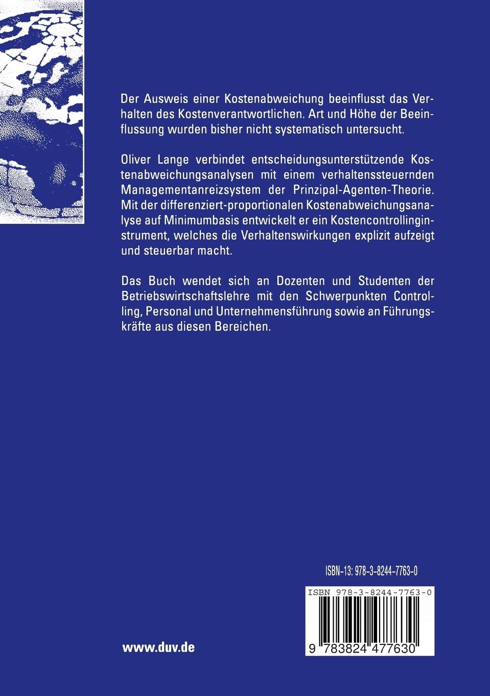 Rückseitencover Integratives Kostencontrolling