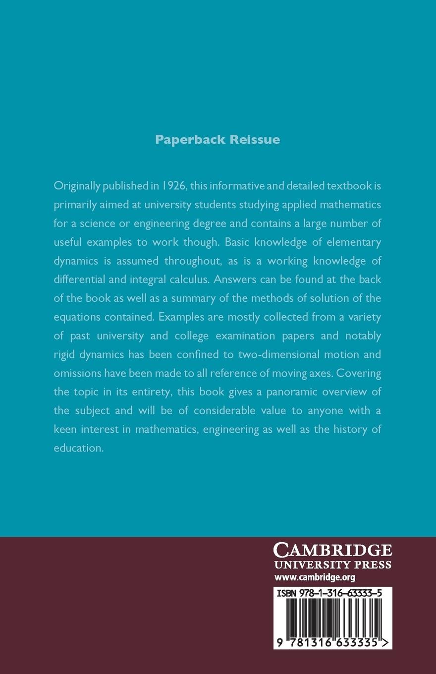 Rückseitencover An Elementary Treatise on the Dynamics of a Particle and of Rigid Bodies