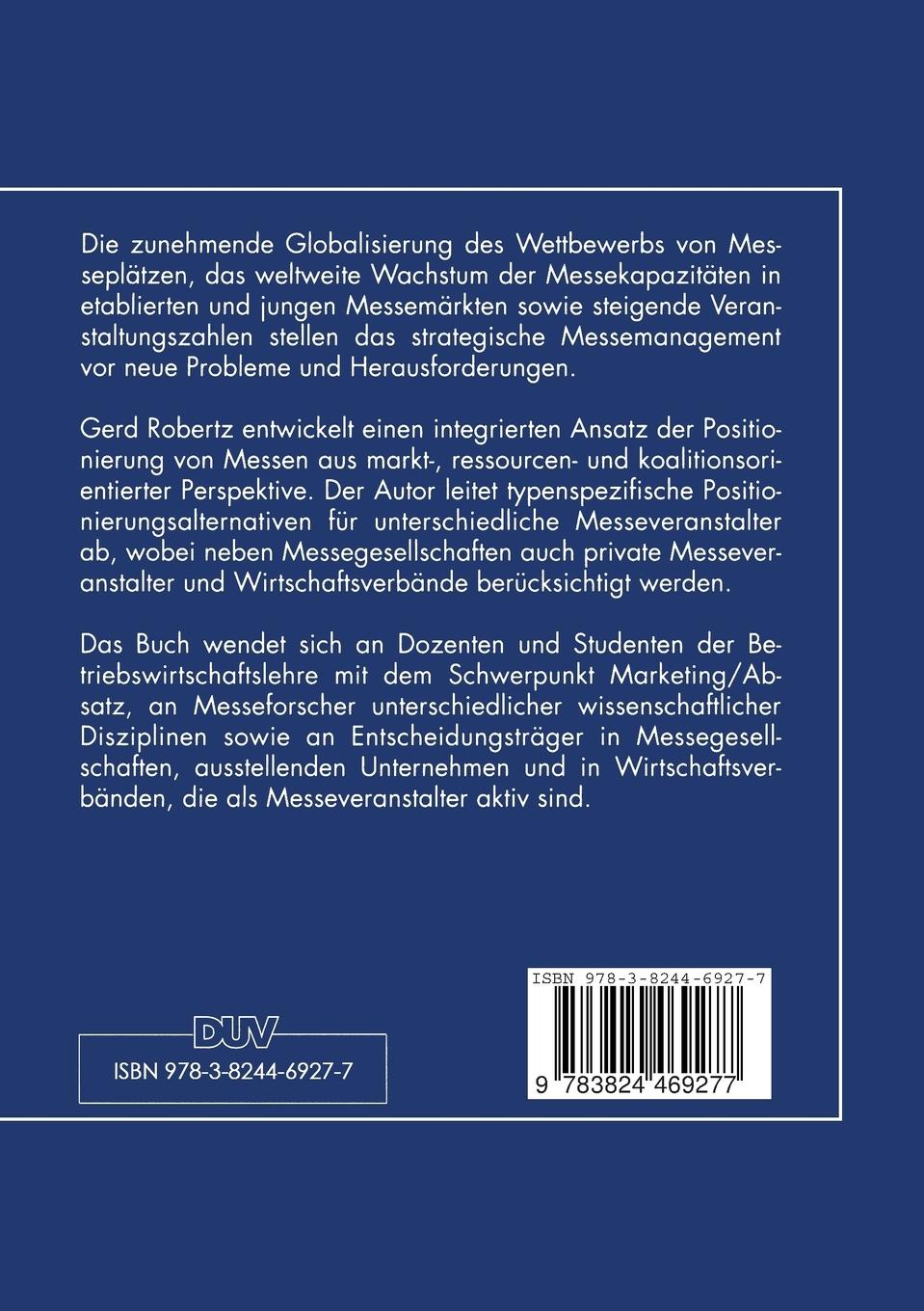 Rückseitencover Strategisches Messemanagement im Wettbewerb