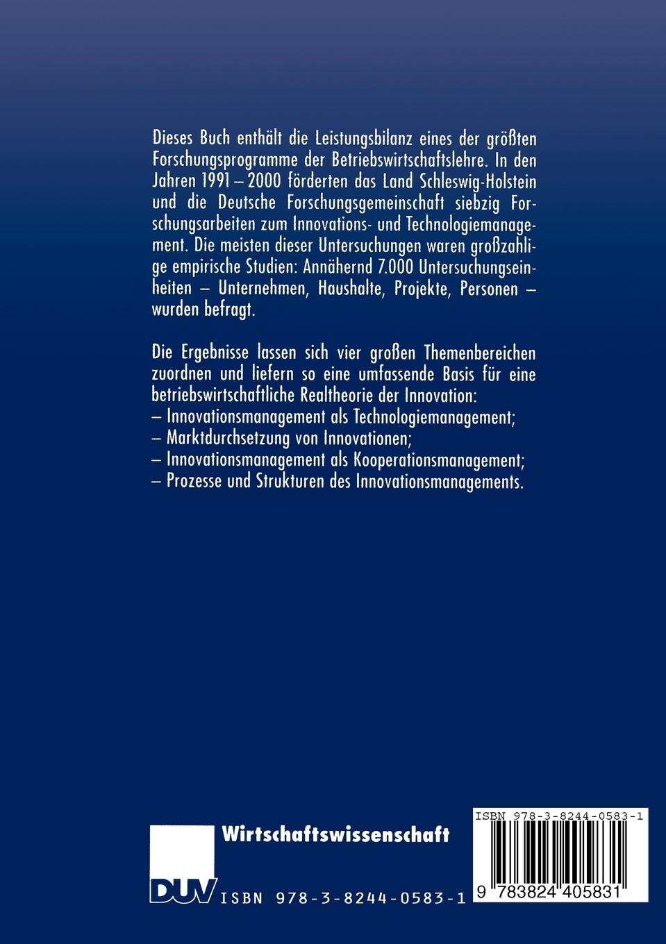 Rückseitencover Technologie- und Innovationsmanagement