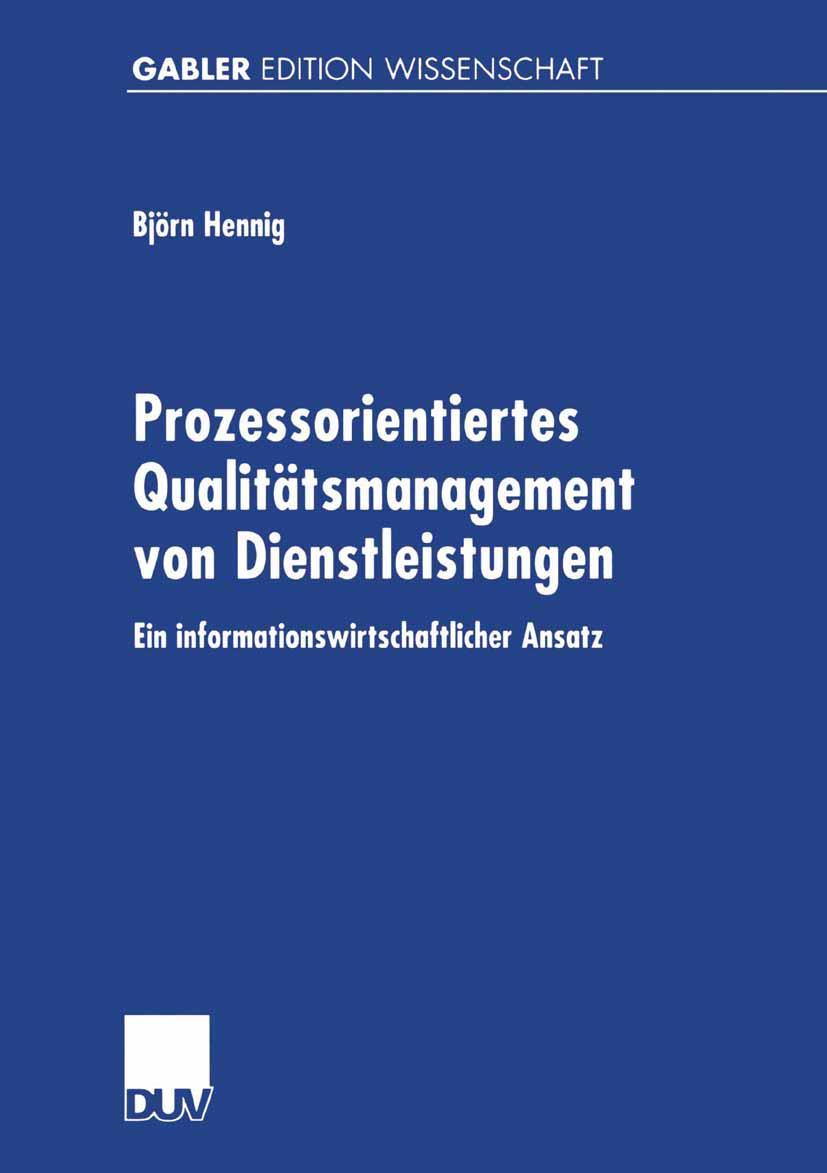 Vorderes Coverbild Prozessorientiertes Qualitätsmanagement von Dienstleistungen
