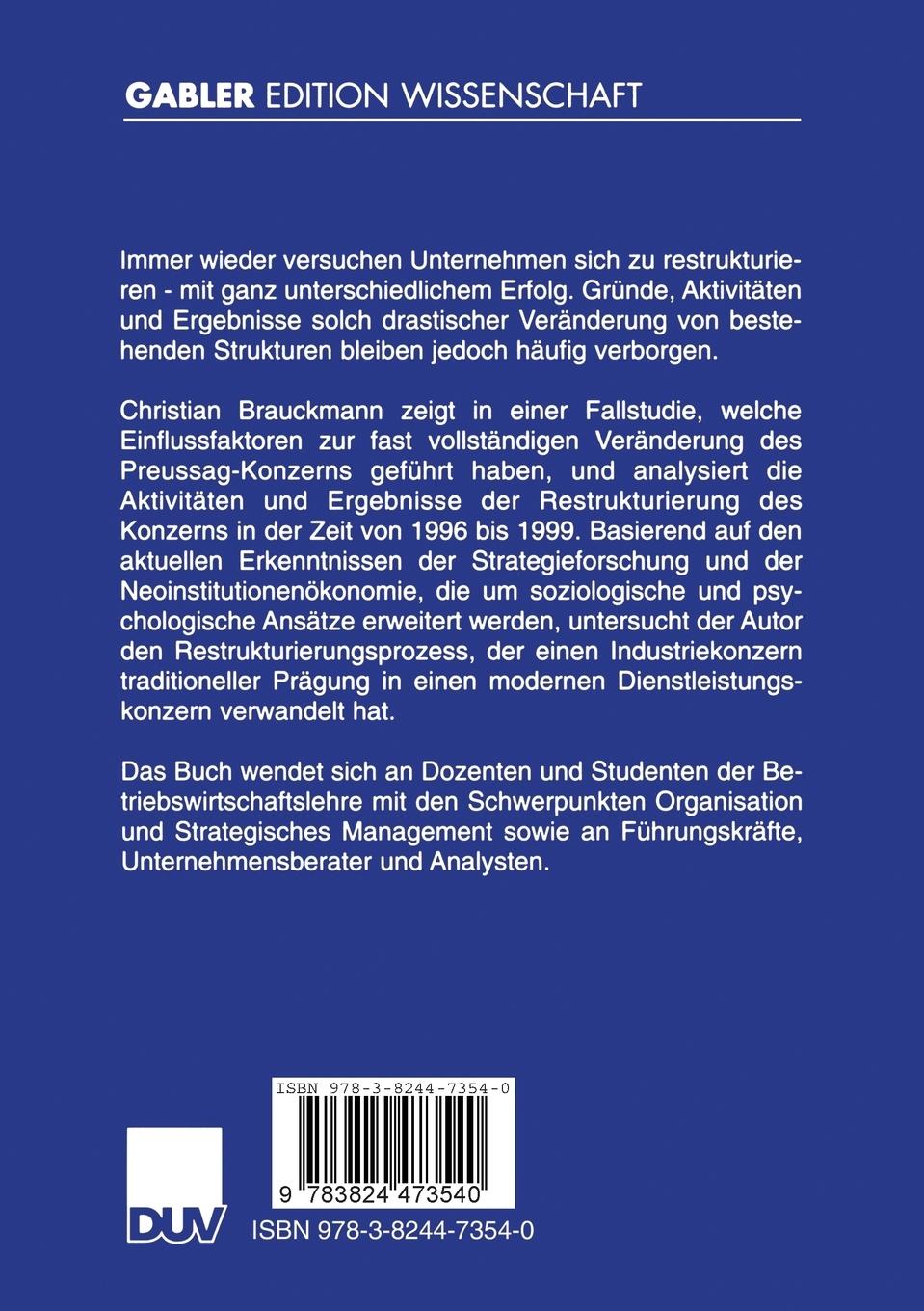 Rückseitencover Restrukturierungen und Vertragskosten