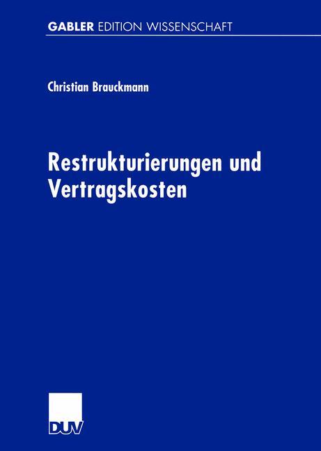 Vorderes Coverbild Restrukturierungen und Vertragskosten