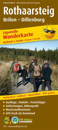 Vorderes Coverbild Wanderkarte Rothaarsteig, Brilon - Dillenburg 1 : 25 000
