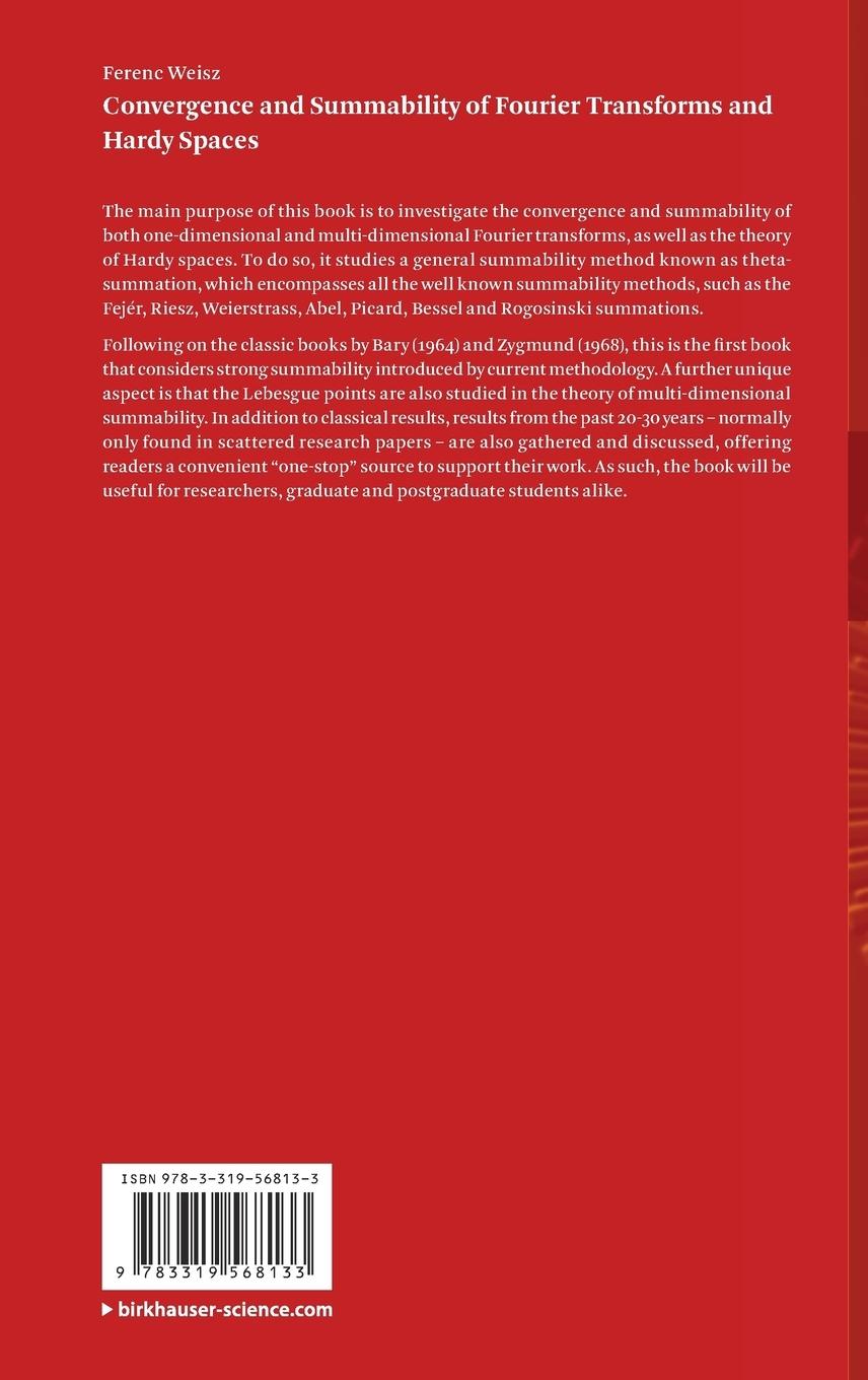 Rückseitencover Convergence and Summability of Fourier Transforms and Hardy Spaces