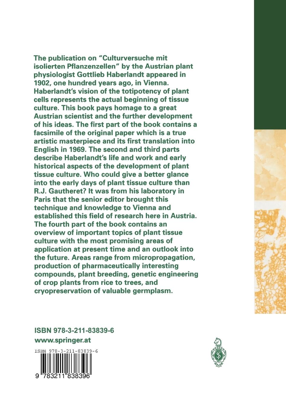 Rückseitencover Plant Tissue Culture