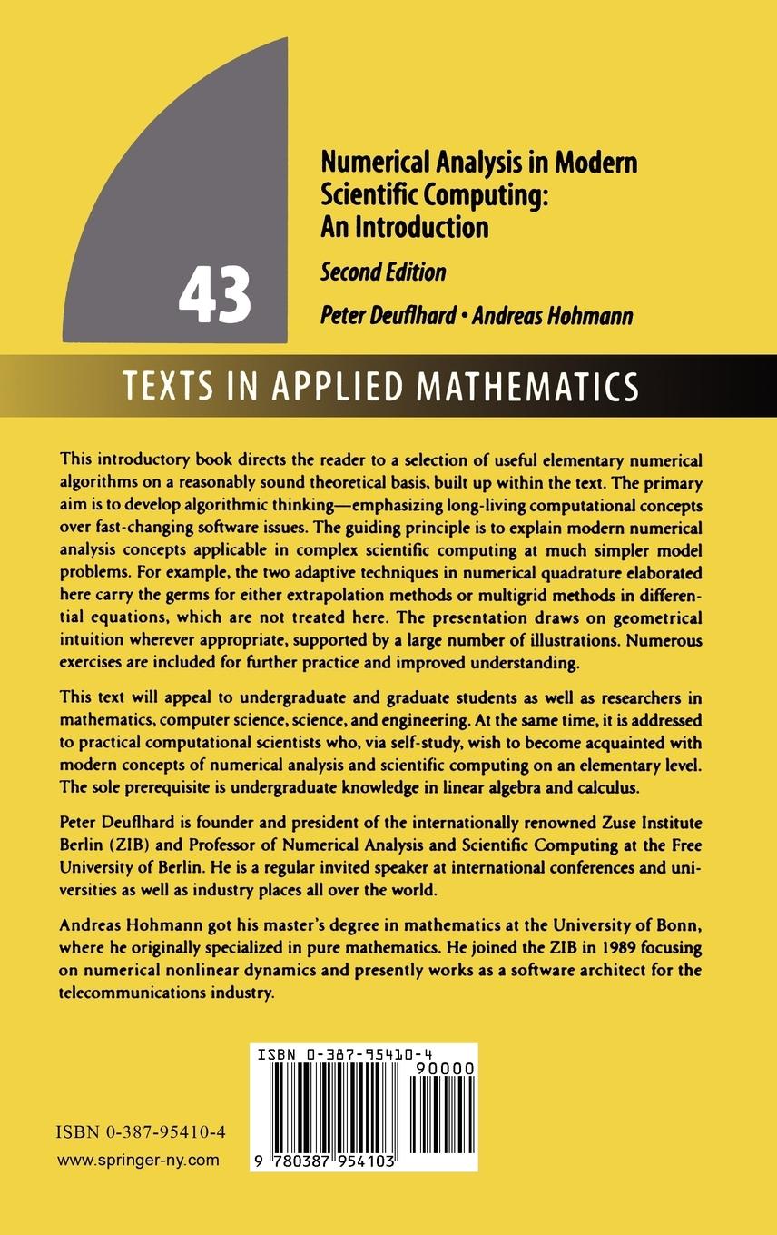 Rückseitencover Numerical Analysis in Modern Scientific Computing