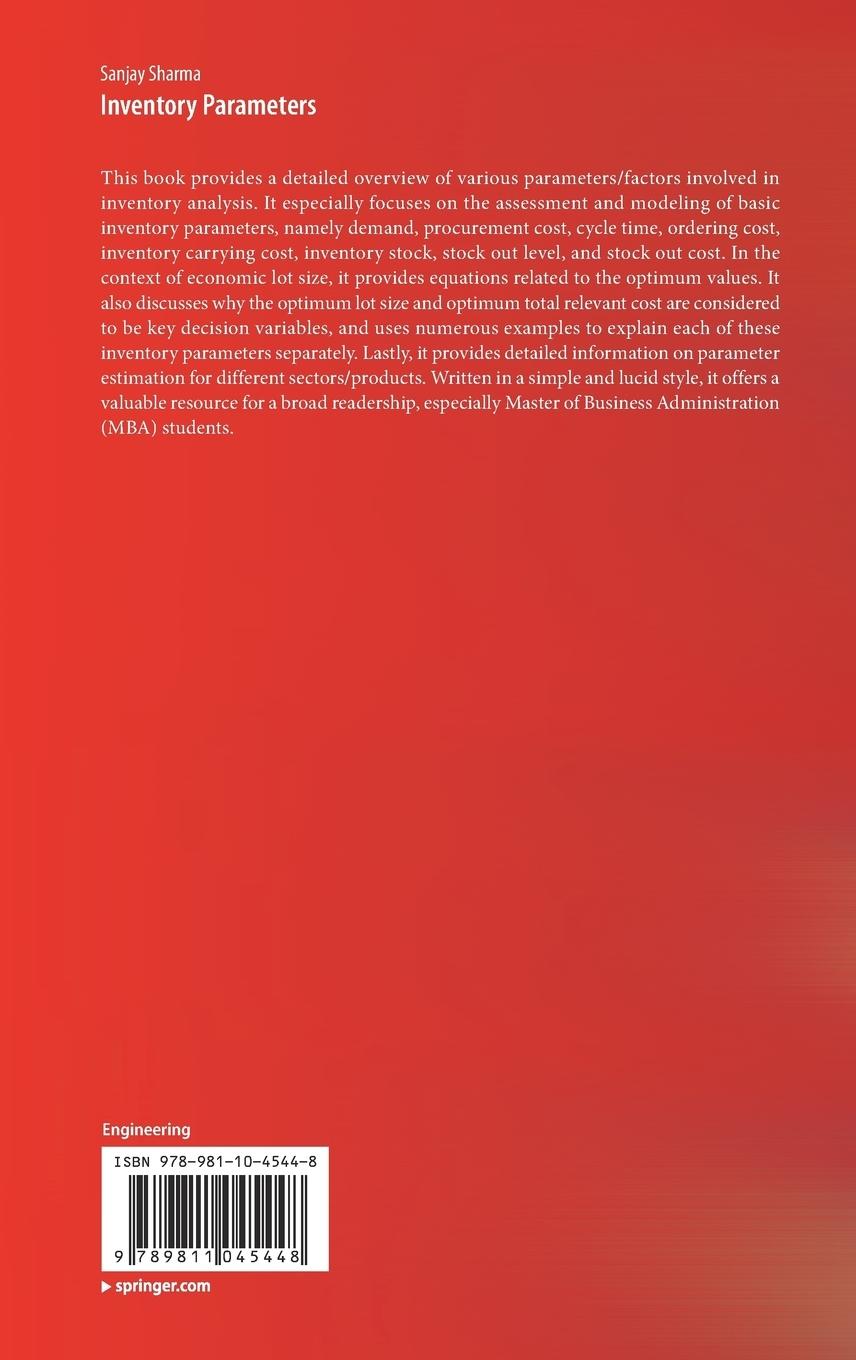 Rückseitencover Inventory Parameters