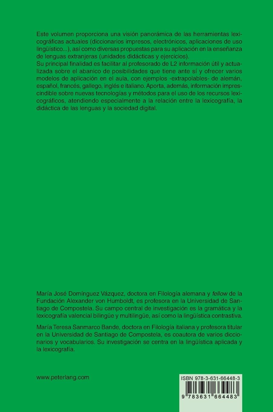 Rückseitencover Lexicografía y didáctica