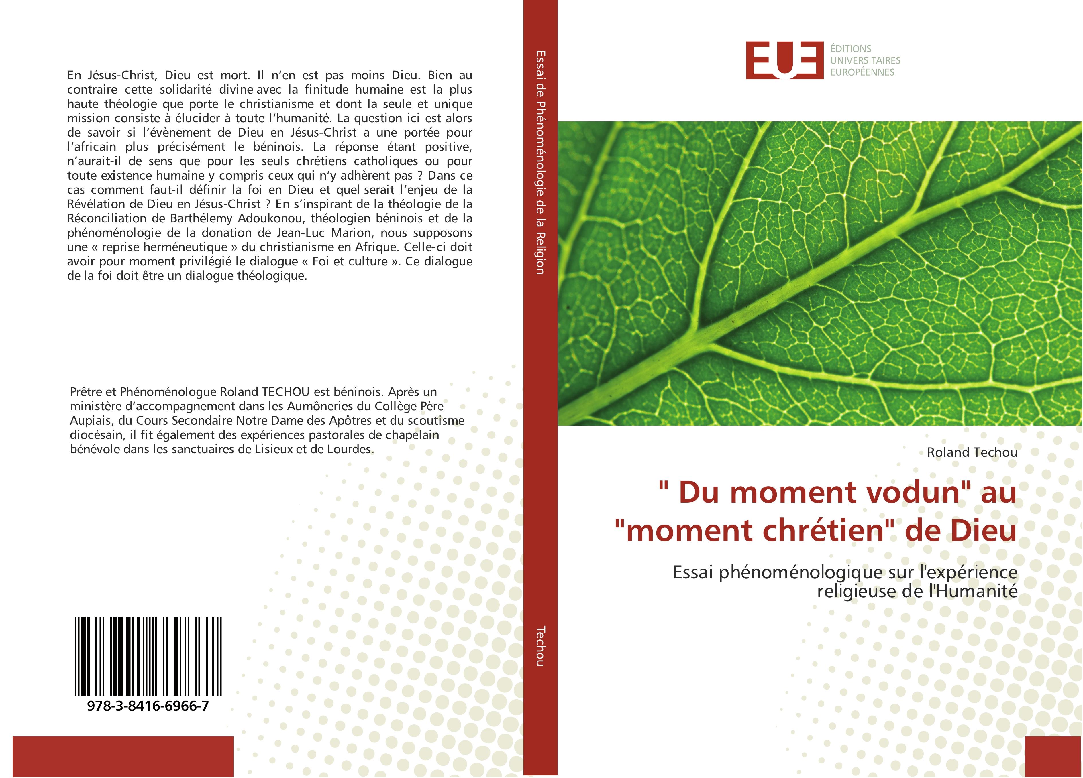 Vorderes Coverbild " Du moment vodun" au "moment chrétien" de Dieu