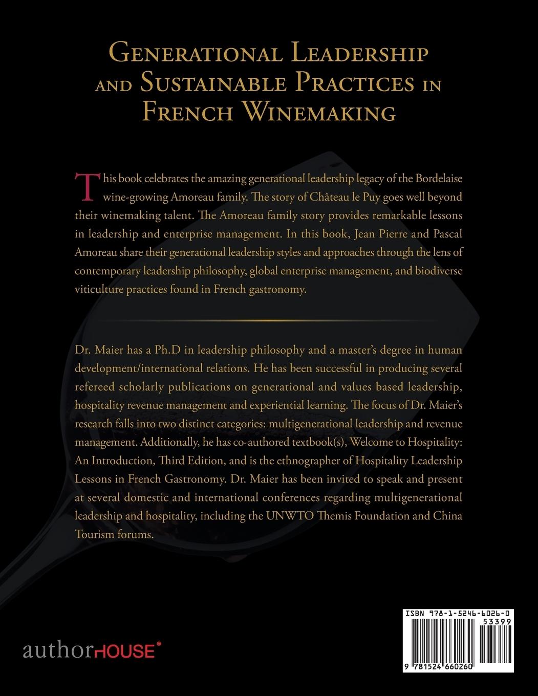 Rückseitencover Generational Leadership and Sustainable Practices in French Winemaking