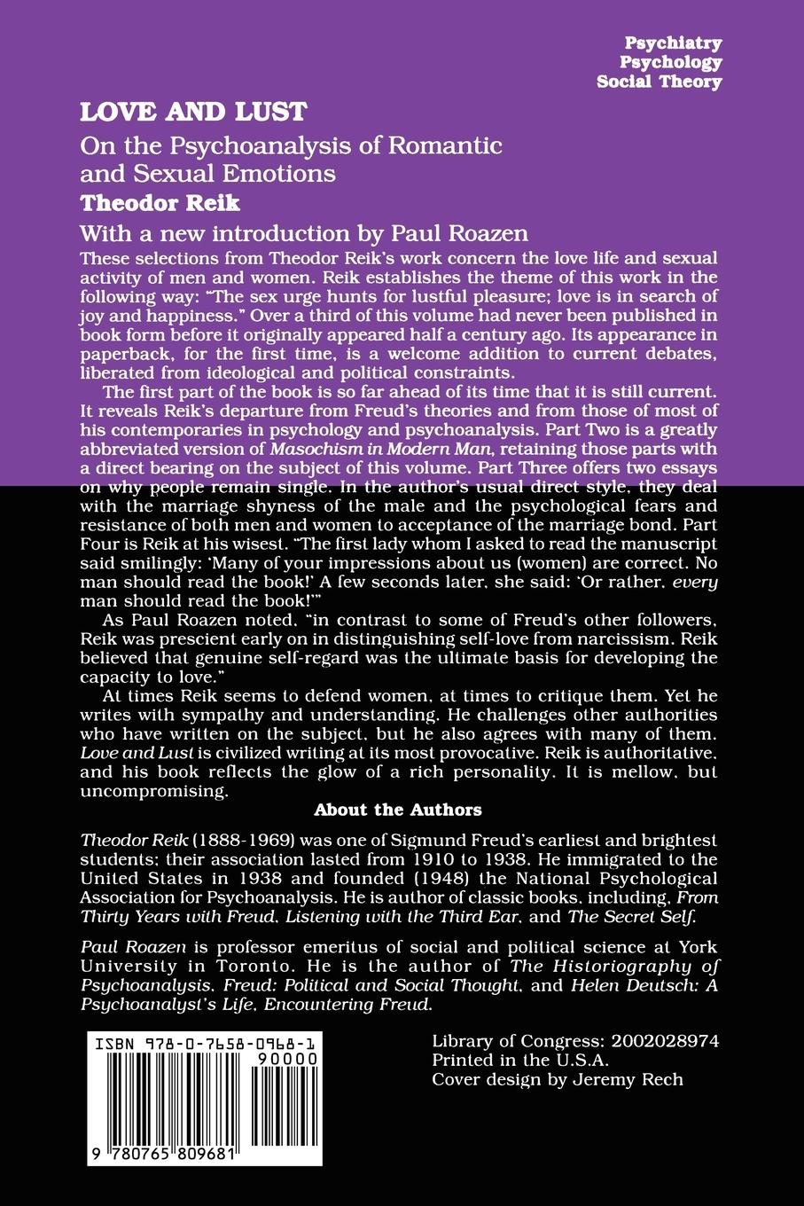 Rückseitencover Love and Lust