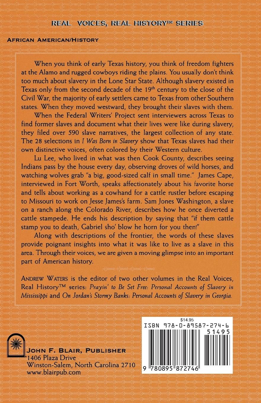 Rückseitencover I Was Born in Slavery