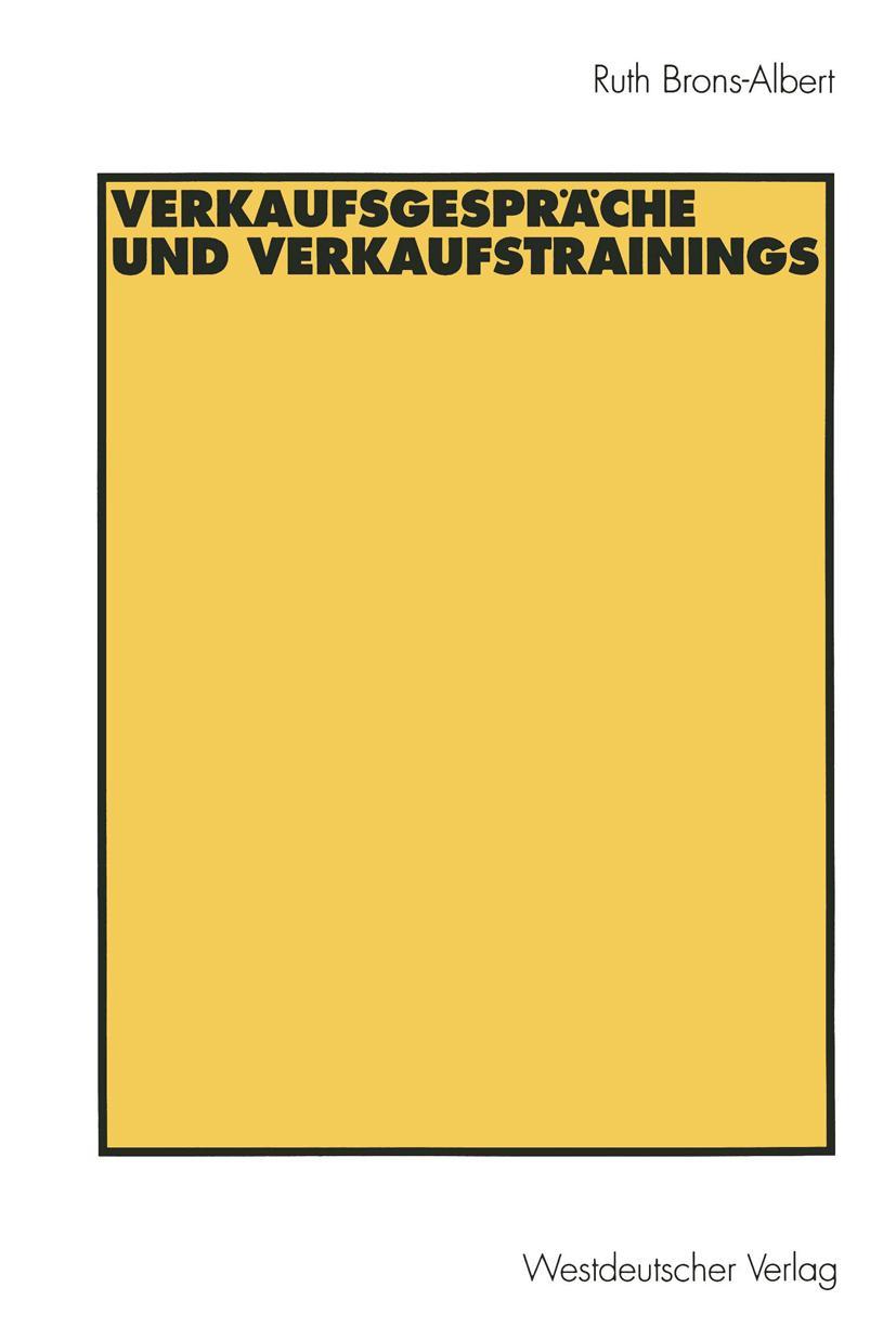 Vorderes Coverbild Verkaufsgespräche und Verkaufstrainings