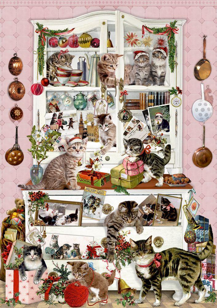 Beispielinhalt (Bild) Wand-Adventskalender - Katzen im Advent