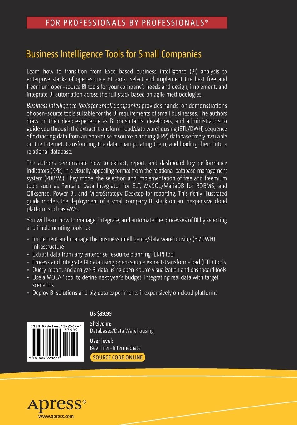 Rückseitencover Business Intelligence Tools for Small Companies