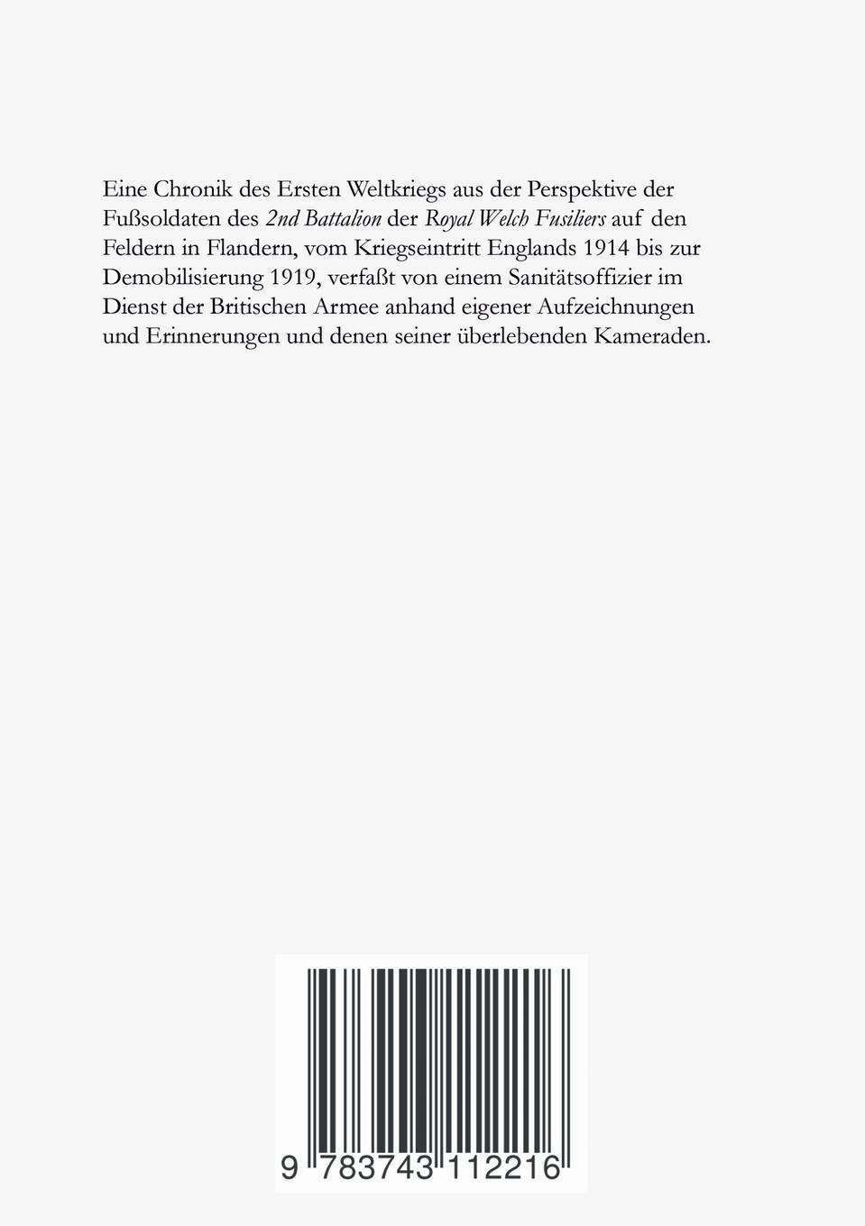 Rückseitencover Der Krieg, wie ihn die Infanterie erfuhr