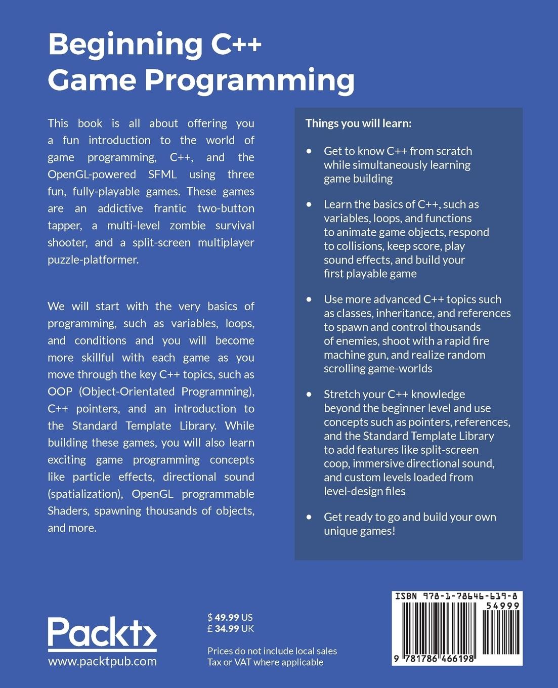 Rückseitencover Beginning C++ Game Programming