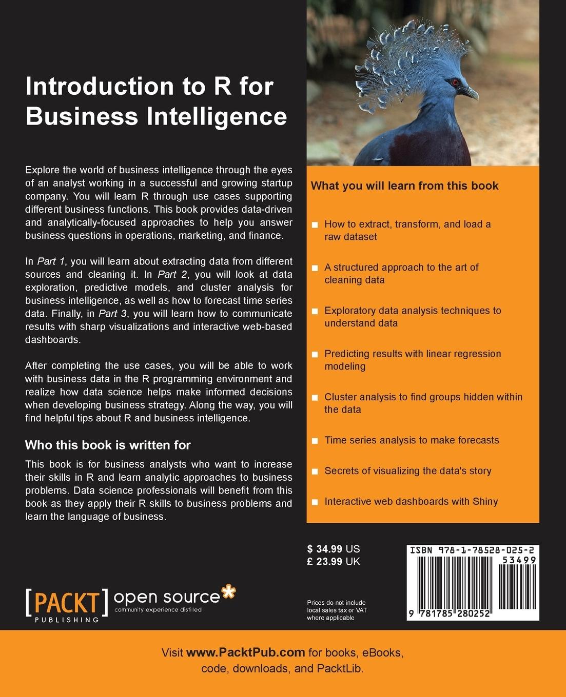 Rückseitencover Introduction to R for Business Intelligence