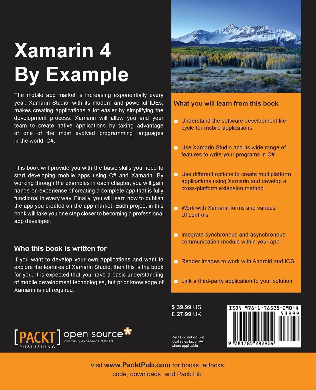 Rückseitencover Xamarin 4 By Example