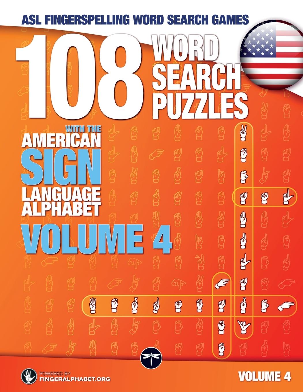 Vorderes Coverbild 108 Word Search Puzzles with the American Sign Language Alphabet Volume 04