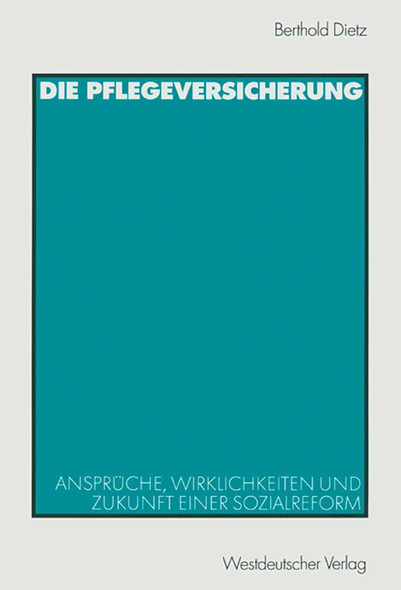 Vorderes Coverbild Die Pflegeversicherung