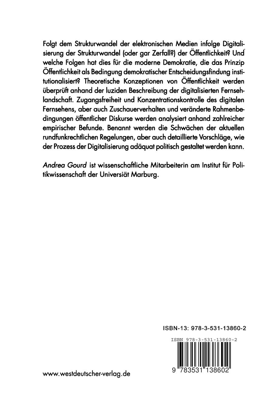 Rückseitencover Öffentlichkeit und digitales Fernsehen