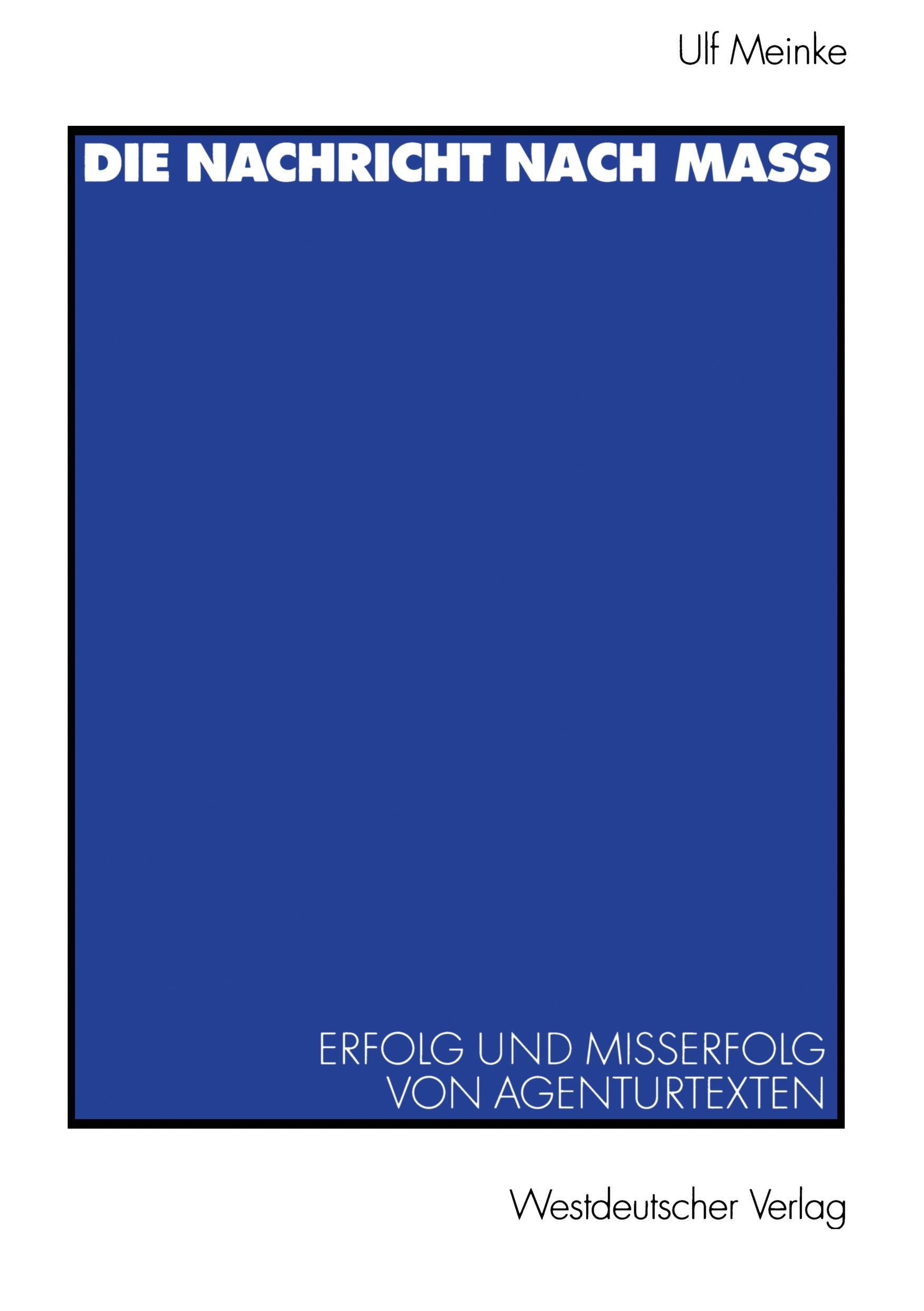 Vorderes Coverbild Die Nachricht nach Maß